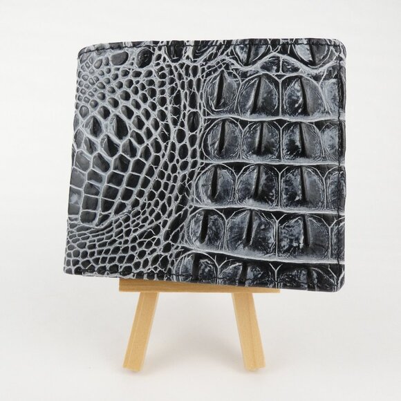 Roger Ximenez Wallet Men's Shadow Gray Mock Croc Genuine Leather Wallet NEW - Picture 7 of 13